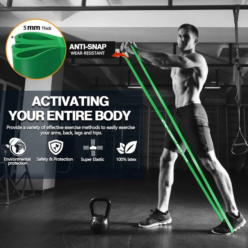 Versatile High Density Resistance Bands for Strength Training and Body Workouts - Fitness Assistance Set